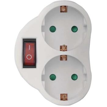Emos Многофункциональная розетка с выключателем P0063, 2x2P+PE, 250 V~/16 A, 3 680 W, IP20, белый, защита от детей (P0063)