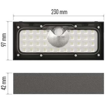 Emos LED светильник BRIXO ZG166S, 900 lm, 3,7 V, IP65, 7 м PIR датчик, Li-Ion 3000 мАч, нейтральный белый свет (ZG166S)