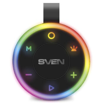 Pārnēsājamais Bluetooth skaļrunis 2.0 ar 10 W jaudu 2×5 W TWS FM radio USB un 1800mAh PS-150 melns SV-022327 Sven (SV-022327)