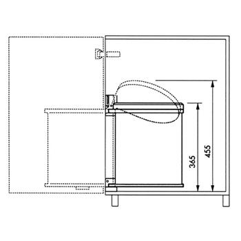 HAILO Compact-Box M 033555001, 15L, 30,4x29см, нержавеющая сталь, пластик, встраиваемый, белый (033555001)