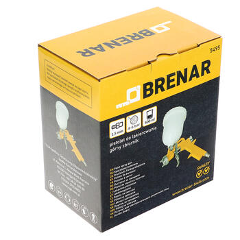 Krāsošanas pistole ar augšējo tvertni, 0.6L, 1.5mm BRENAR (549500)
