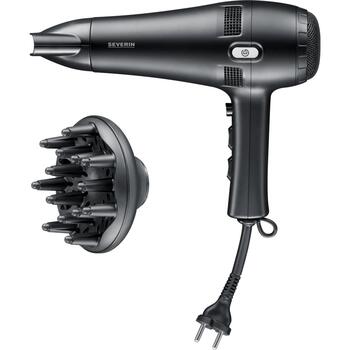 Severin Fēns 0165, 2100W, 2 ātrumi, 2 uzgaļi, 1.8m vads, melns, Vēsā gaisa plūsma, noņemams filtrs (0165)