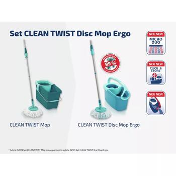 LEIFHEIT Rotation Disc Mop Ergo набор для уборки пола, 1055414, 1L, 360°, регулируемая ручка, микрофибровая швабра (1055414)