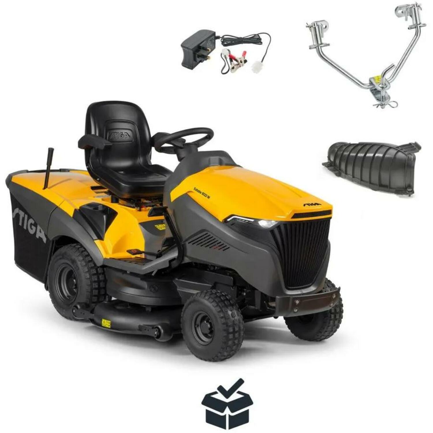 STIGA Estate бензиновый садовый трактор газонокосилка 13.5kW 688cc 122см 320L 2 ножа антискальп колёса до 9500м² 2T1315381/ST1 (2T1315381/ST1)