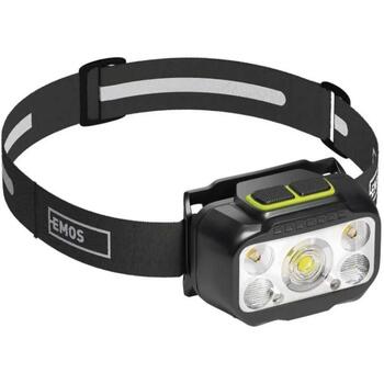 Emos LED uzlādējams galvas lukturis P3546, 550 lm, 110 m, Li-Pol 1000 mAh, 7 režīmi, USB-C, IP45 (P3546)