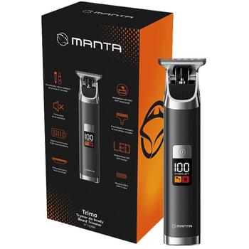 Manta Matu trimmeris HT-02BK, 8 uzgaļi, IPX7, USB-C, 0.5mm-9mm, 120min akumulatora darbība (HT-02BK)