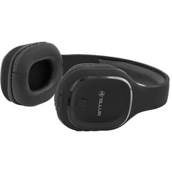 Tellur Беспроводные наушники Pulse TLL511271, 150g, Черный, 8ч, 32Ω, 117dB, Bluetooth v5.0, 10м, 2.5ч зарядка, Встроенный микрофон (TLL511271)