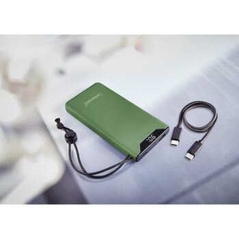 Intenso Power Bank 7332037 10000 мАч, Li-Polymer, 20 Вт, 1x USB Type-A, 1x USB Type-C, зеленый, защита от ЭСД (7332037)