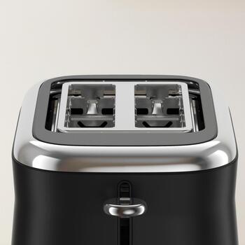 Tefal Tosteris TT7208E0, 850W, 2 šķēles, 8 apbrūnināšanas līmeņi, nerūsējošā tērauda korpuss, melns, augsta pacēlāja funkcija (TT7208E0)