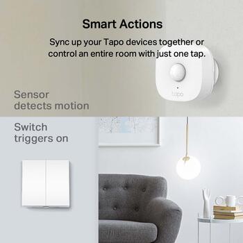 TP-Link Tapo S220 умный световой двухклавишный выключатель 1-путевой 250 V~ 50/60 Hz 4 A 600 W LED 868 MHz Белый (TAPOS220)
