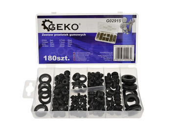 Geko Gumijas blīves kompl 180gb, 5x2.7mm, 40x5.2mm, 40x6.1mm, 25x8.5mm, 20x10.8mm, 5x12.0mm, 5x15.0mm, 5x17.2mm (G02915)