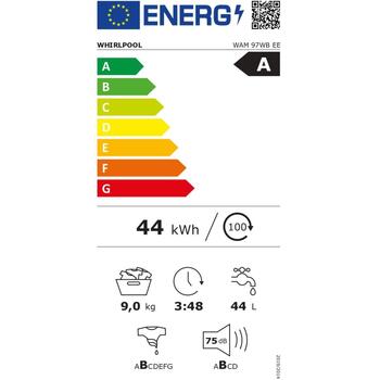 Whirlpool Стиральная машина WAM 97WB EE, 9 кг, 1400 об/мин, Класс энергоэффективности A, Фронтальная загрузка, Функция пара (WAM 97WB EE)