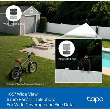 Tp-Link Беспроводная камера безопасности TAPO C645D KIT, 2K, 10.8x цифровое увеличение, 2 объектива, 360° горизонтальный обзор (TAPO C645D KIT)