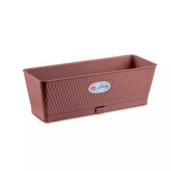 Stefanplast Liberty 2187569 puķu kaste, 50x18x16cm, 9L, brūna, pašlaistīšana, ārtelpām (2187569)
