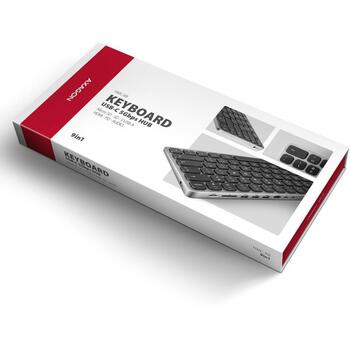 Axagon док-станция HMC-KB-US USB-C 5Gbps, 9в1, HDMI, 3x USB-A, 60 см кабель, английская клавиатура (HMC-KB-US)