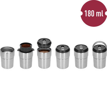 Browin 320503 elektriskā kafijas dzirnaviņas ar brūvētāju un termokrūzi, 6W, 30g, 180ml, 1200mAh, Micro-USB (320503)