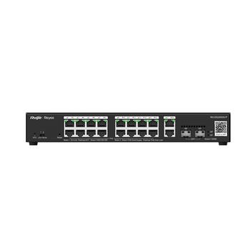 Ruijie Reyee RG-ES220GS-P | 16-портовый Гигабитный PoE+ Коммутатор с 2× Gigabit Аплинк Портами и 2× 1G SFP Портами (270W) и Облачным Управлением — Чёрный Корпус (RG-ES220GS-P)