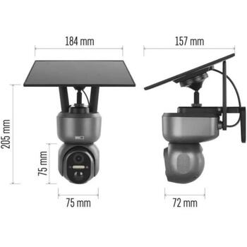 Emos IP камера, GoSmart Уличная камера IP-6000 OWL H4058, 3MPx, 105°, IP65, 4G/LTE, Li-ion 10 400 mAh, солнечная панель (H4058)