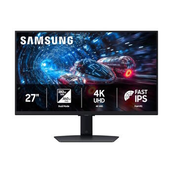 Игровой монитор 27″ 4K UHD 3840×2160 180 Гц 1 мс IPS Dual Mode 4K 180 Гц FHD 360 Гц FreeSync Premium HDR10+ LS27FG702EUXEN Черный Samsung (LS27FG702EUXEN)