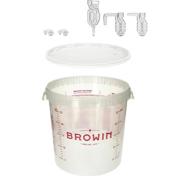Browin емкость для ферментации 340461, 30л, полипропилен без BPA, со шкалой, 2 пробки, 3 гидрозатвора (340461)