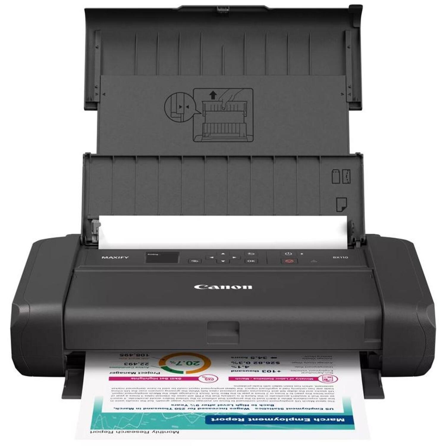 Canon MAXIFY BX110 Принтер 7069C026, A4, 4-ink, 9 ipm Ч/Б, 5.5 ipm Цветной, Беспроводная прямая печать (7069C026)