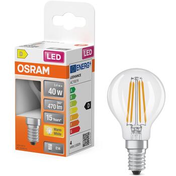 Osram Лампа E14 4099854468759, 3.4 W, 470 lm, 2700 K, IP20, 15000 ч, 300°, прозрачная (4099854468759)