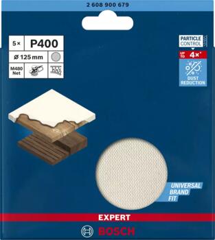 Абразивный круг EXPERT M480 125мм G400 (5 шт.) 2608900679 BOSCH (2608900679)