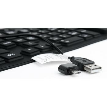 Gembird клавиатура KB-109F-B, 109 клавиш, USB + PS/2, 1.5 м кабель, черный, водонепроницаемая, пылезащитная (KB-109F-B)