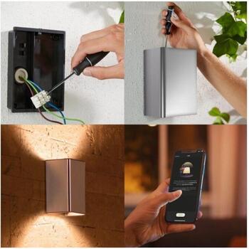 Philips Hue уличный настенный фонарь WCA Resonate 8718696174395, 8Вт, 1180лм, 2000-6500К, IP44, LED, Bluetooth/Zigbee (8718696174395)