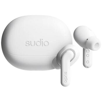 Sudio Наушники E4 Pro E4PROWHT, 24 ohm, 10 mm, 90 dB, Bluetooth 6.0, 6 ч, 15 м, шумоподавление, микрофон, USB Type-C (E4PROWHT)