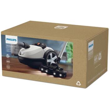 Philips цилиндрический пылесос XD8142/12, 900 Вт, 4 л мешок для пыли, HEPA фильтр, уровень шума 75 дБ, белый (XD8142/12)