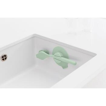 Brabantia 215780 щетка для посуды с держателем, 23.6x5.2x11.2cm, пластик, присоска (215780)