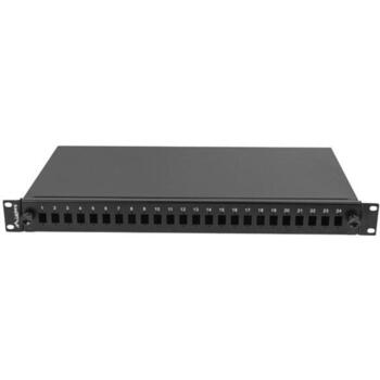 Lanberg Оптический распределительный короб FOP1-24SS-LDB, 24xSC simplex, 24xLC duplex, 1U, черный, 2 x PG13.5 кабельный ввод (FOP1-24SS-LDB)