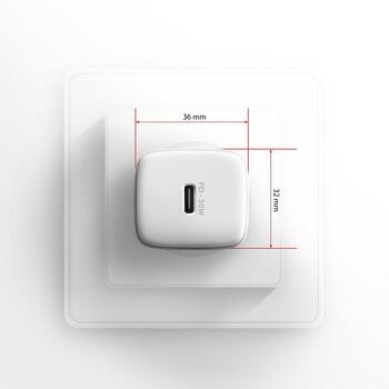 Axagon зарядное устройство ACU-PD30W 30W, 1x USB-C, быстрая зарядка, белый, сетевой адаптер, CE, RoHS (ACU-PD30W)