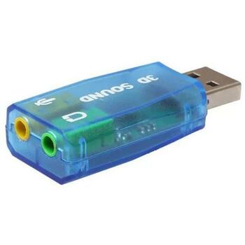 Gembird USB звуковая карта SC-USB-02, USB, 3.5 мм, 1 выход для наушников, Синий/прозрачный, CE/RoHS (SC-USB-02)
