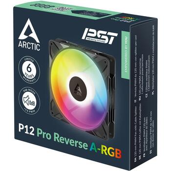 Arctic Datora ventilators P12 Pro Reverse A-RGB - 3 iepakojums ACFAN00333A, 120mm, 124m³/h, 3000RPM, FDB, 3 ventilatori (ACFAN00333A)