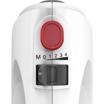 Bosch Ручной миксер MFQ22100, 375 Вт, 4 скорости, Турбо режим, Белый/Темно-серый (MFQ22100)