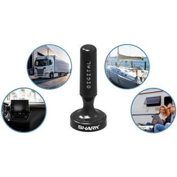 Shark Aktīvā TV antena SHA301CAR, 5m, 5V DC, 25–35 dBi, UHF 470–862 MHz, LTE filtrs, korozijizturīga (SHA301CAR)