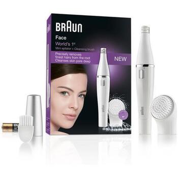 Braun SE810 эпилятор для лица, 200 пинцетов, 0.02 мм, батарейка AA, влажное и сухое, беспроводной, моющийся, щетка для очищения (SE 810)