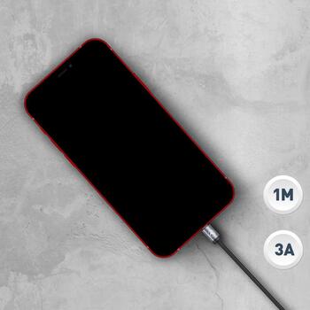 Tellur USB на Lightning кабель TLL155761, 1м, 3A, 480Mbit/s, USB Type-A, Lightning, черный (TLL155761)