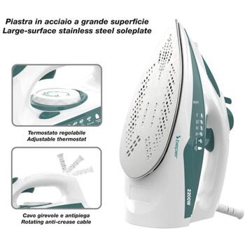 Beper Gludeklis P204FER005, 2200 W, 300 ml, 25–27 g/min, tērauda zole, vertikāls tvaiks, ūdens izsmidzināšana (P204FER005)