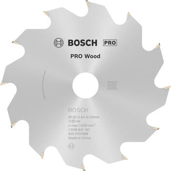 Koka zāģa asmens, precīzi asināti karbīda zobi, 130 mm, 12 zobi, 2608641167 BOSCH (2608641167)