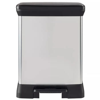 Curver Deco Bin Duo 0802165582, atkritumu pedāļspainis, 10+18L, 29x39x50.5cm, plastmasa, sudrabs (0802165582)