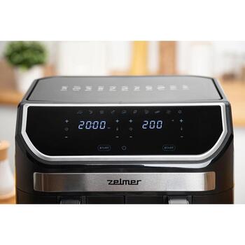 Zelmer Gaisa fritieris ZAF9100 72807097P, 1700 W, 9 l, 2 grozi, 11 programmas, elektroniskais panelis, plastmasa (72807097P)