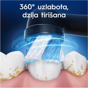 Oral-B Nomaināmās zobu birstes galviņas iO UltimateClean iO UC EB4, 4 gab., melnas, pieaugušajiem, vidēja cietība (iO refill UltimateClean Black 4)