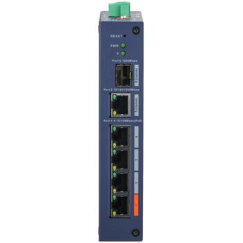 Dahua CHS4106-4ET-60 управляемый коммутатор, 6 портов, 4 PoE, 4.8 Гбит/с, 60 Вт, 250 м, 32 VLAN, IP30, металлический корпус (CHS4106-4ET-60)