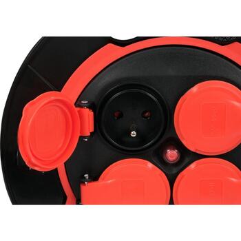 Yato удлинитель на катушке YT-81052, 20м, 3Gx1.5мм², 230В, 50Гц, 16А, IP44, 4 розетки, H05RR-F, 3000Вт, 1000Вт, заземление (YT-81052)
