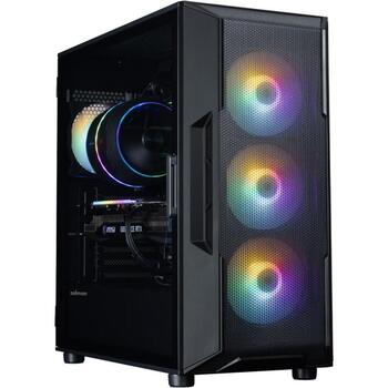 Zalman I3 NEO V2 BLACK, ATX vidējais torņa korpuss, 4x120mm RGB ventilatori, melns (I3 NEO V2 BLACK)