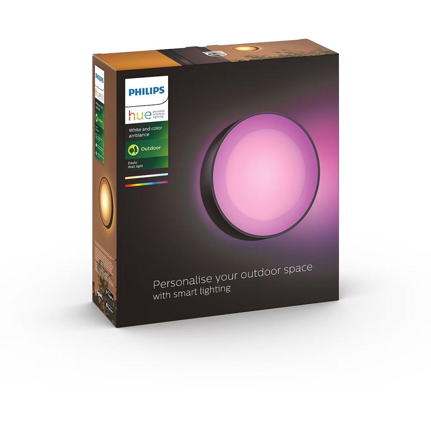 Philips Hue Уличный настенный светильник Daylo 8718696174401, 15Вт, 1060лм, 2000-6500К, IP44, LED, черный, диммируемый (8718696174401)