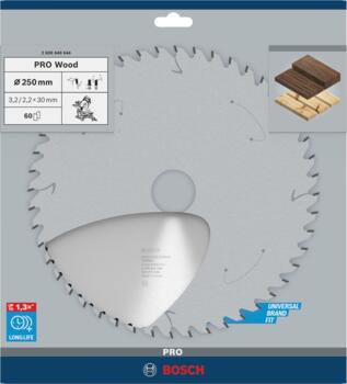 Ripzāģa disks 250x30mm Optiline Wood, Paneļzāģiem PRO WOOD RIPZĀĢA ASMENS, 2608640644, BOSCH (2608640644)